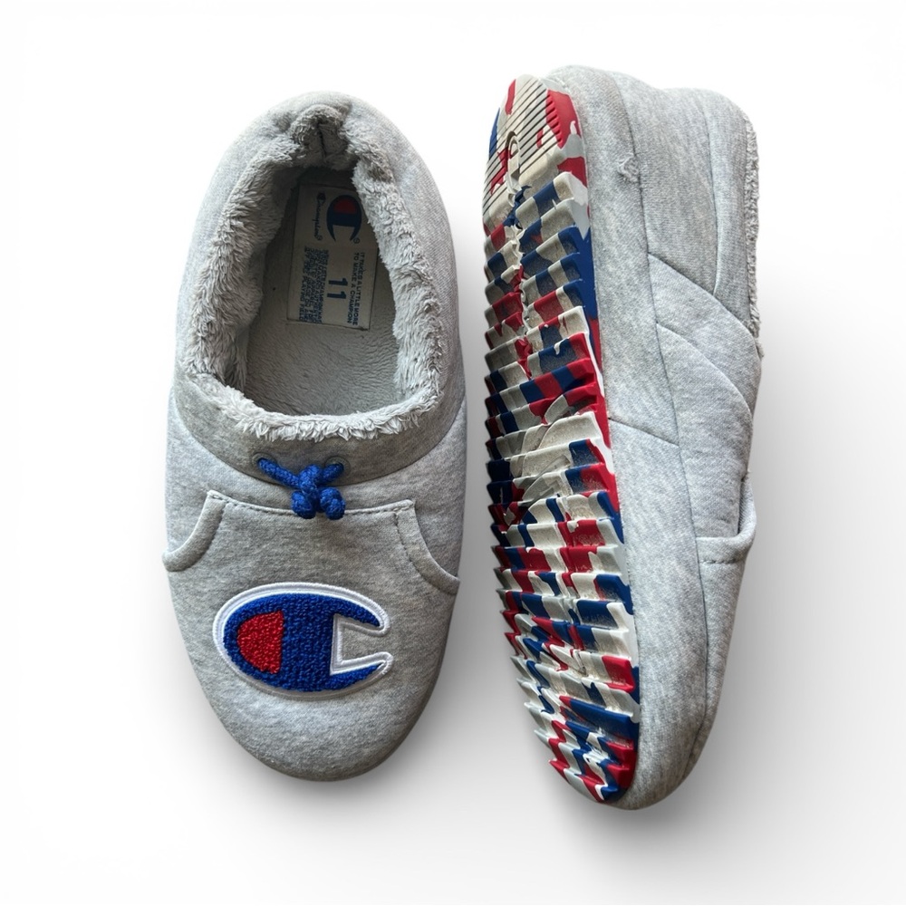 Champion University II Gray Slippers Men's Shoes Red Blue Sole Sz 11 - Picture 2 of 12